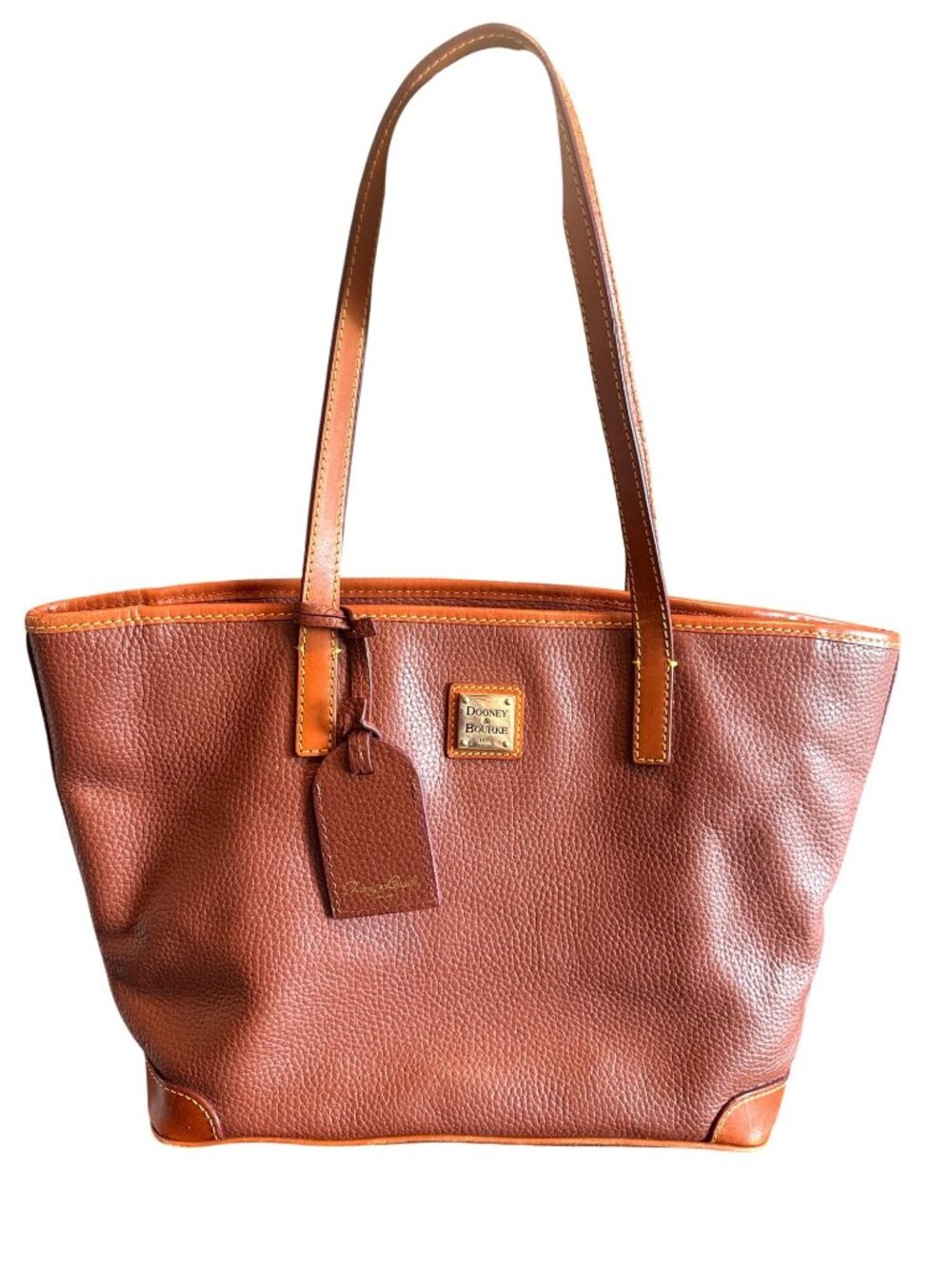 Dooney & Bourke Charleston Shopper Pebble Grain Leather Brown Shoulder Tote Bag